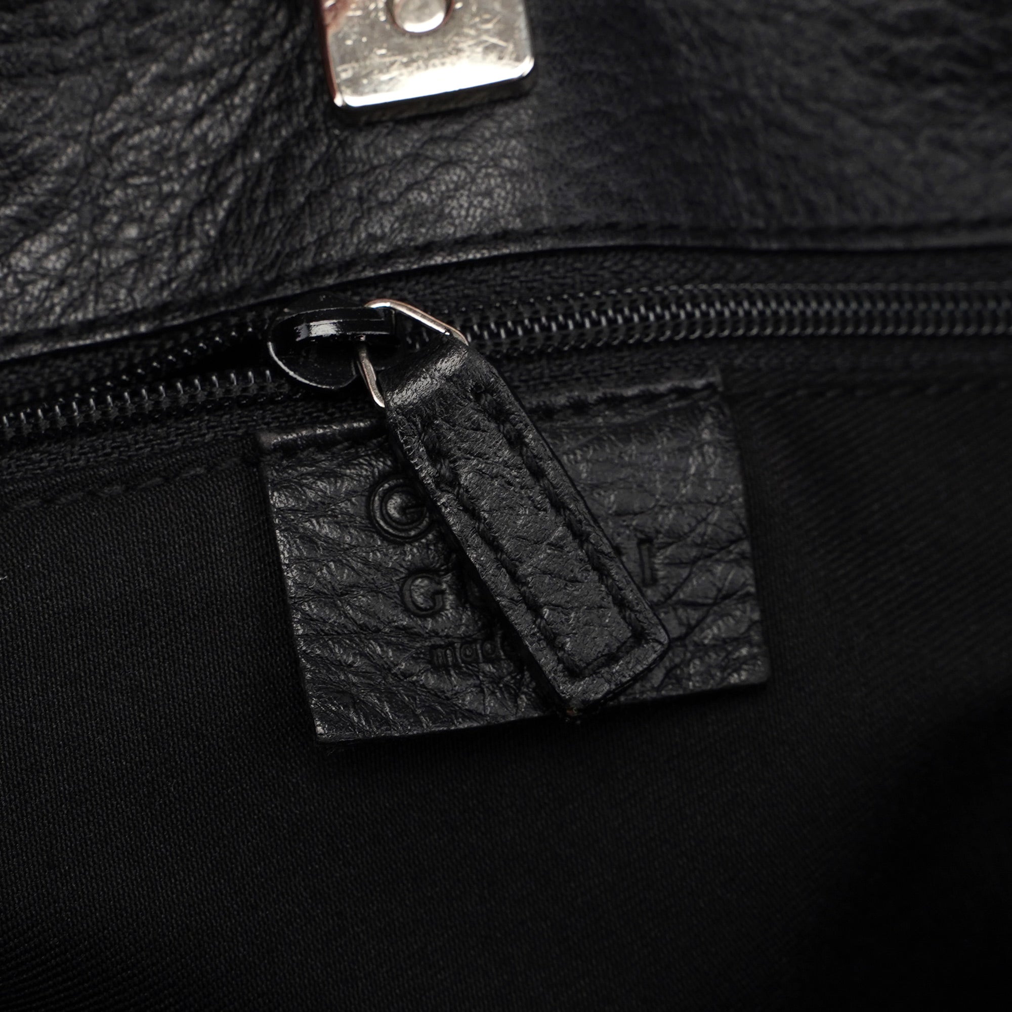 Black GG Leather Trim Shoulder Bag