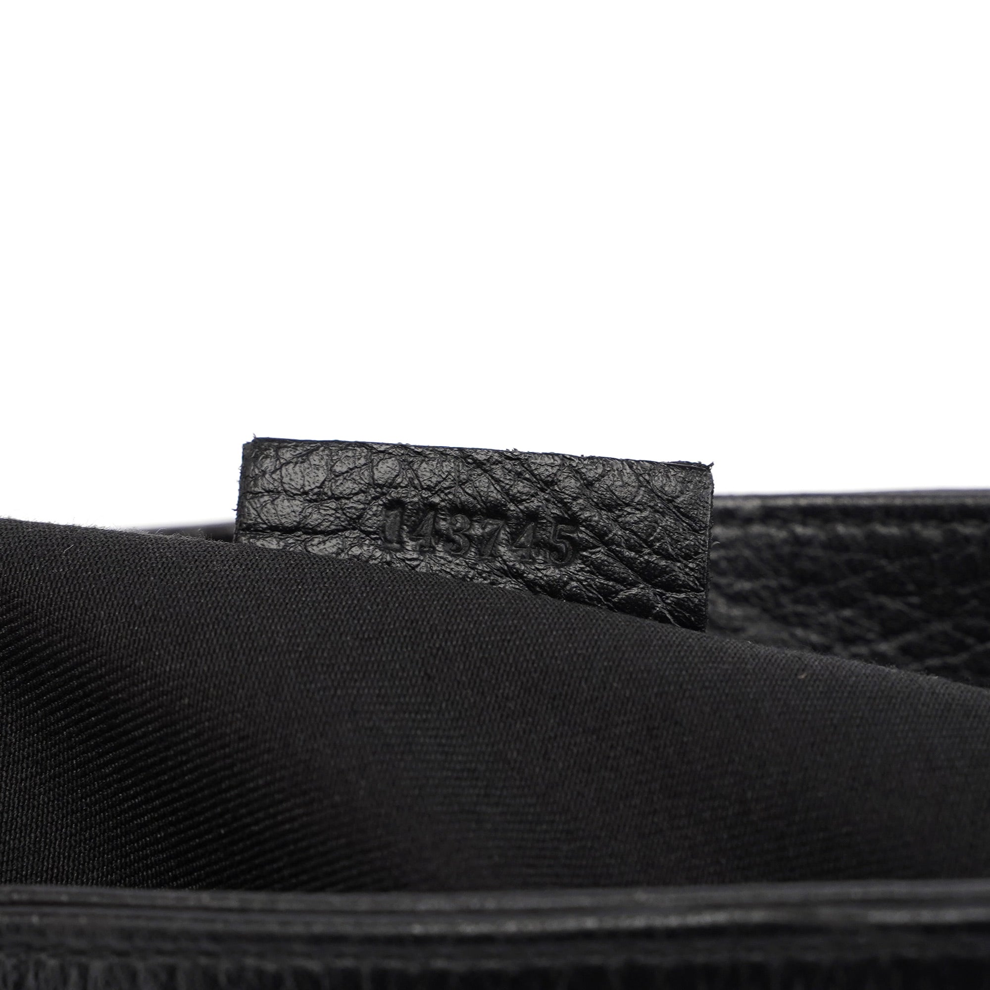 Black GG Leather Trim Shoulder Bag