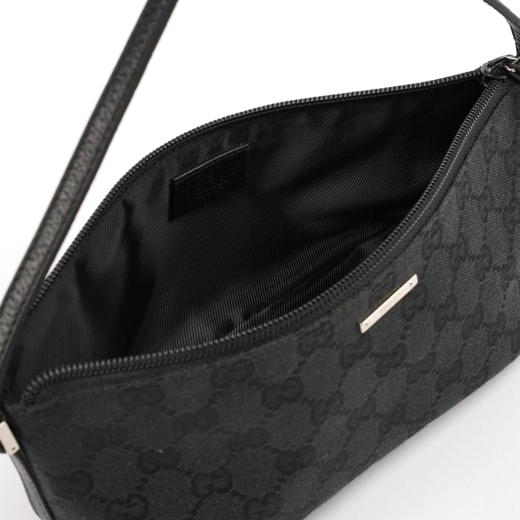 Black GG Monogram Canvas Boat Pochette
