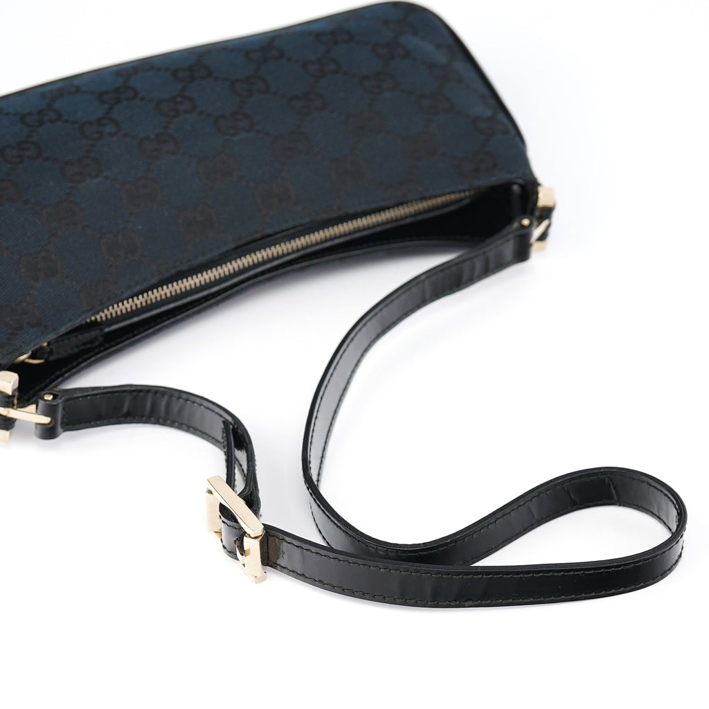 Black GG Patent Leather Shoulder Bag