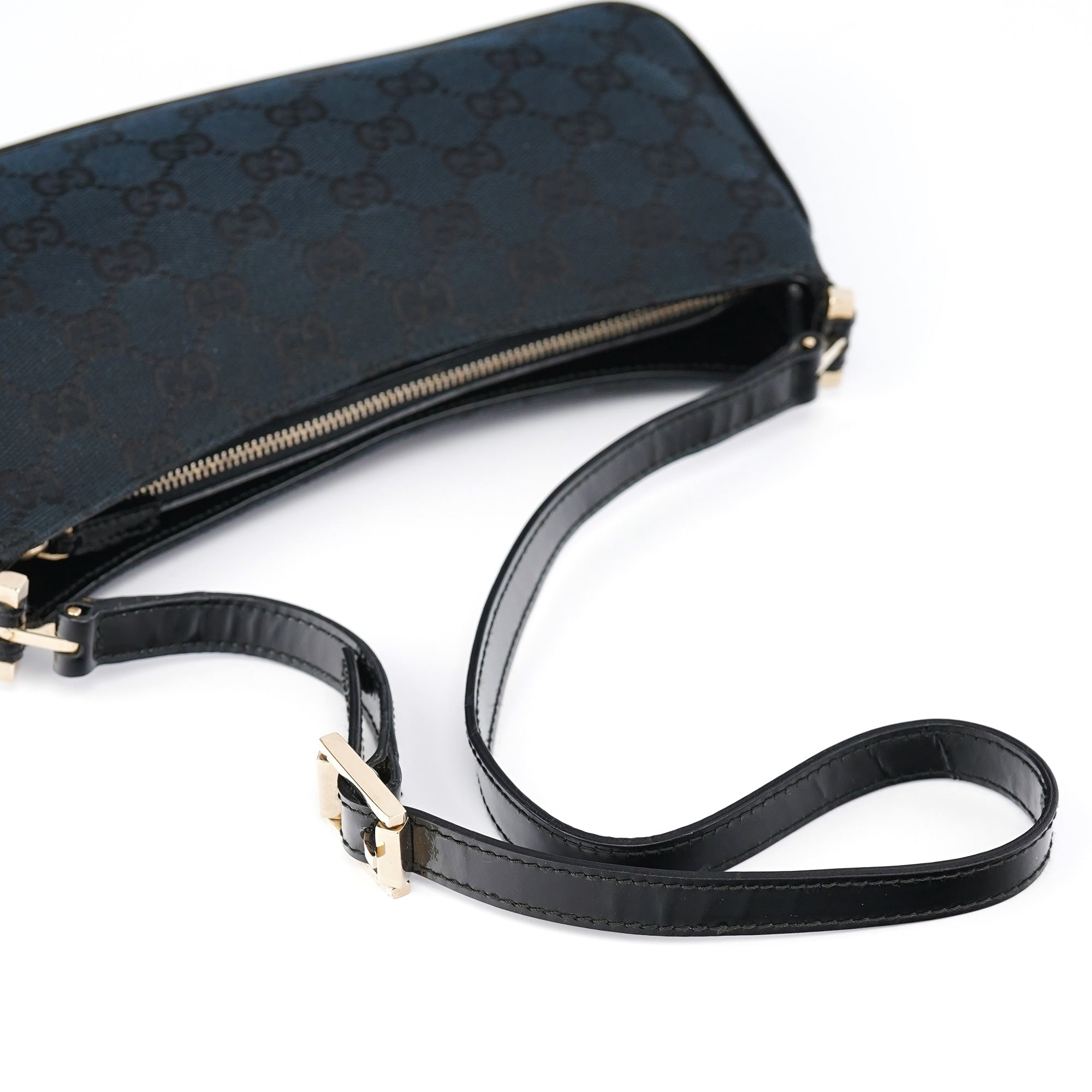 Black GG Patent Leather Shoulder Bag