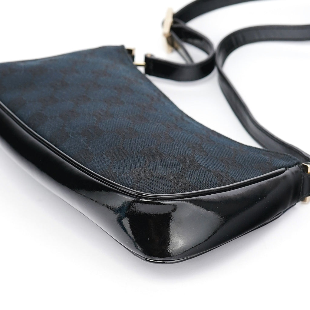 Black GG Patent Leather Shoulder Bag
