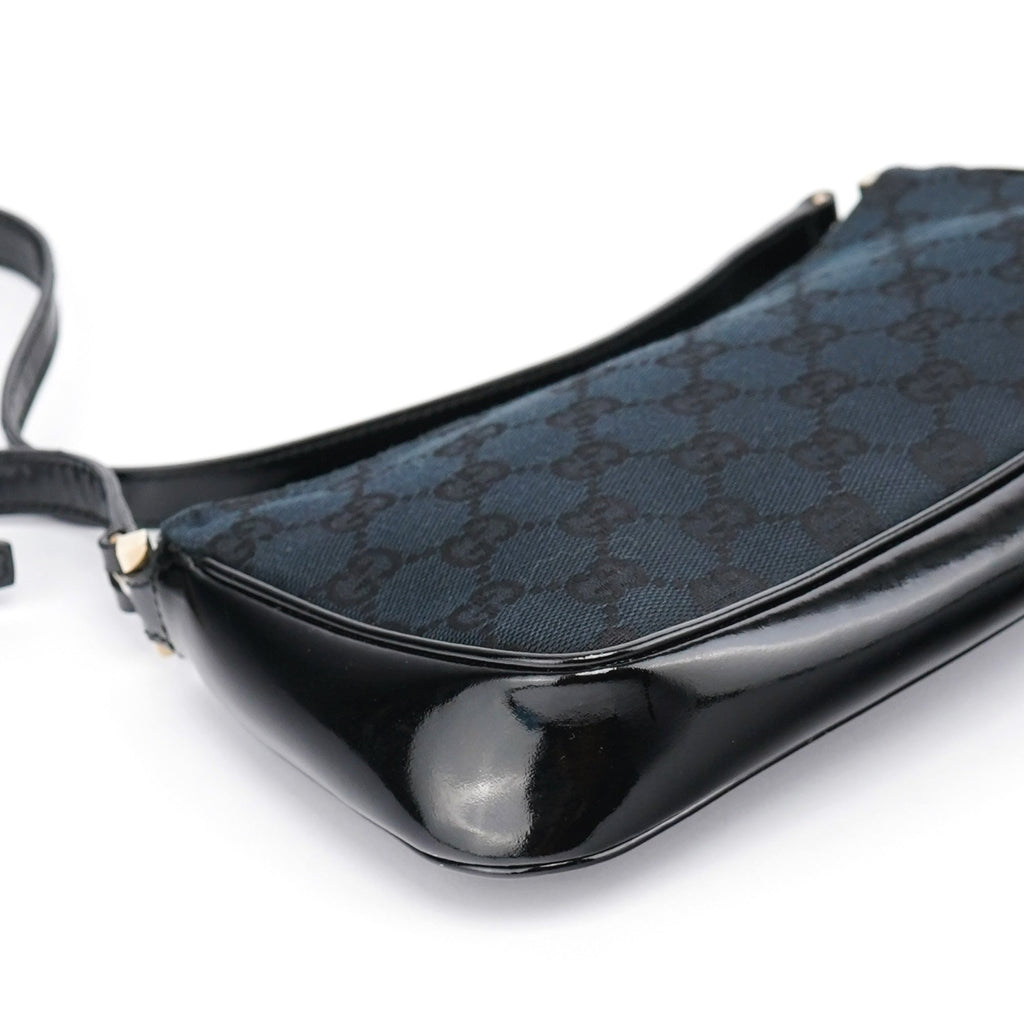 Black GG Patent Leather Shoulder Bag