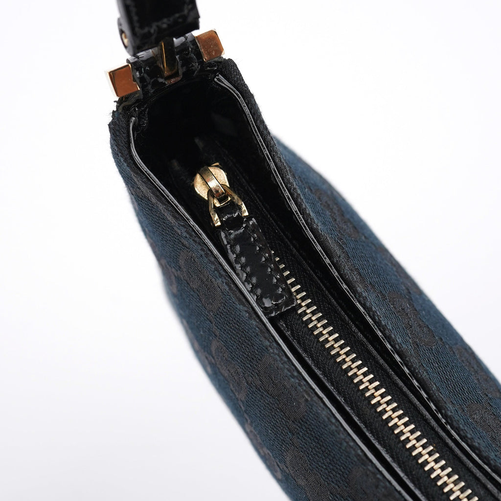 Black GG Patent Leather Shoulder Bag
