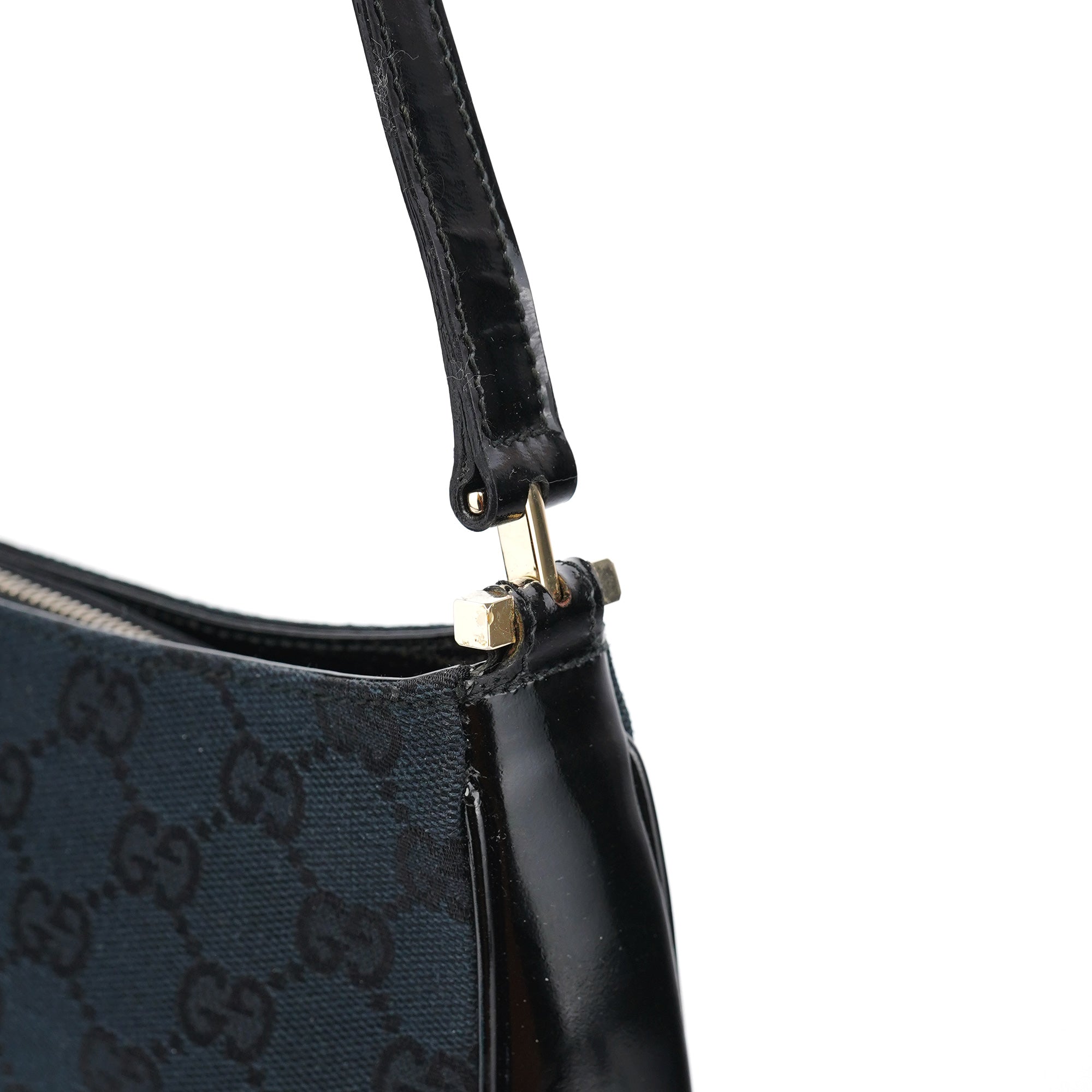 Black GG Patent Leather Shoulder Bag