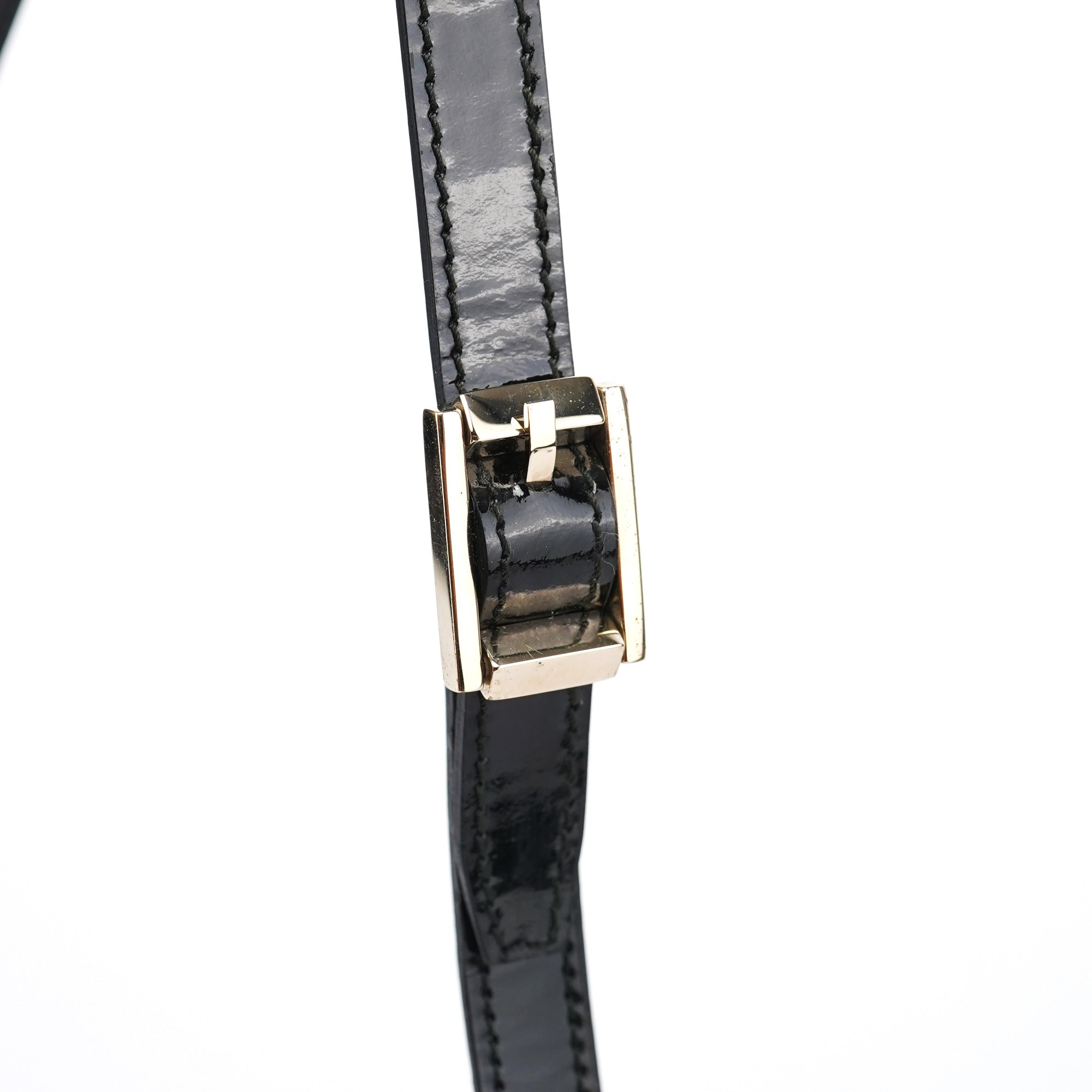 Black GG Patent Leather Shoulder Bag