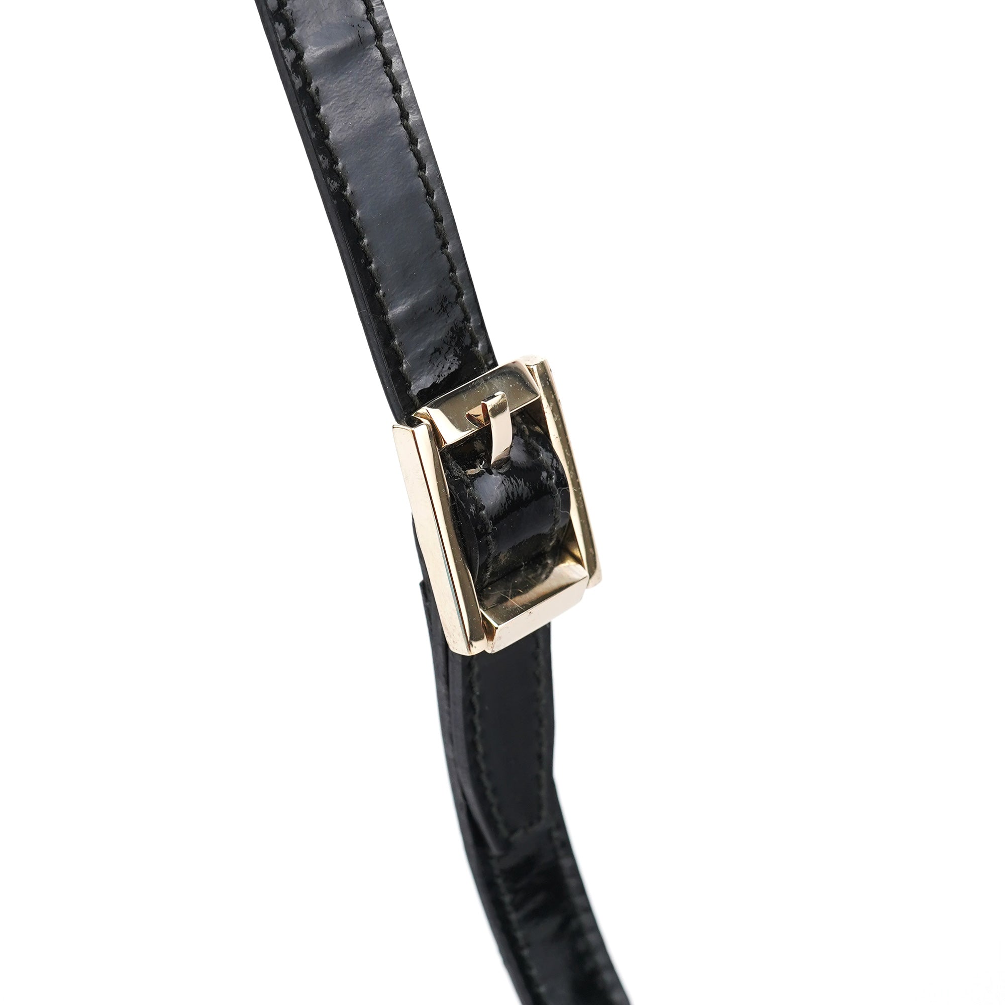 Black GG Patent Leather Shoulder Bag