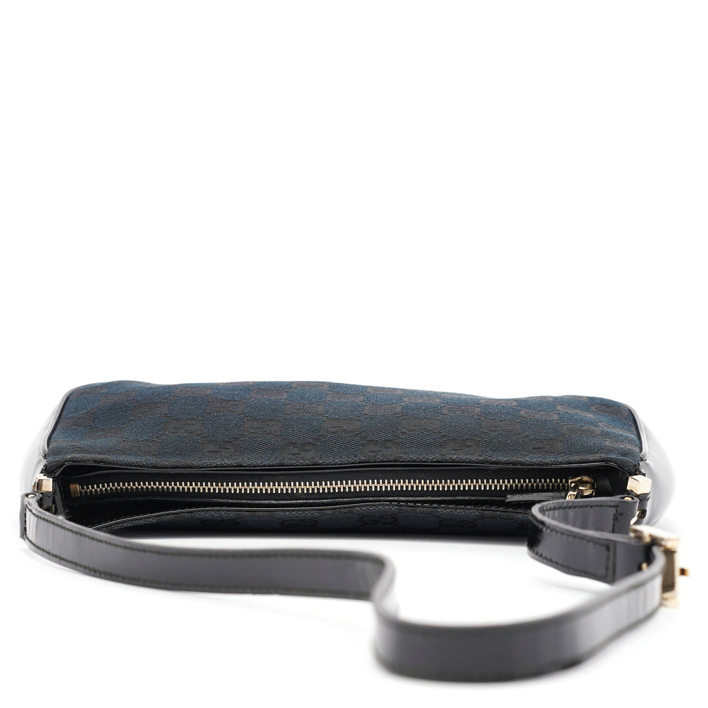 Black GG Patent Leather Shoulder Bag