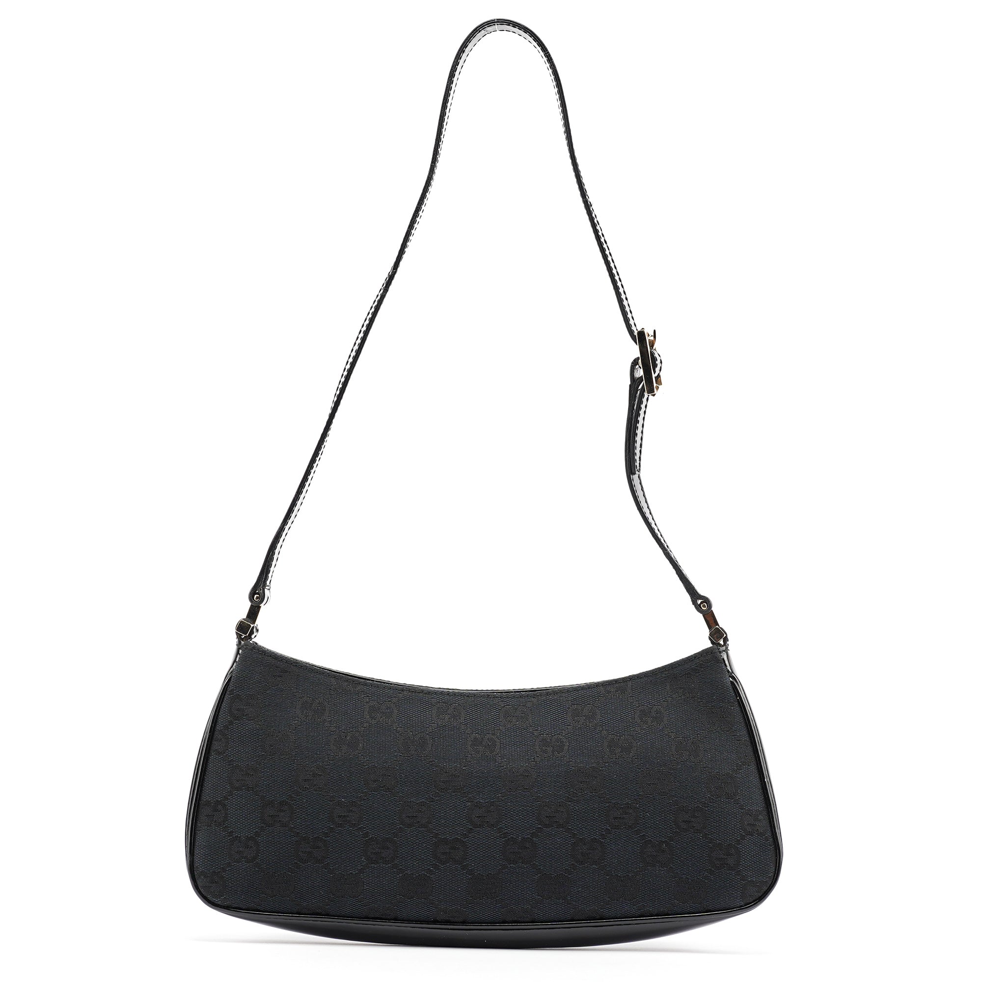 Black GG Patent Leather Shoulder Bag