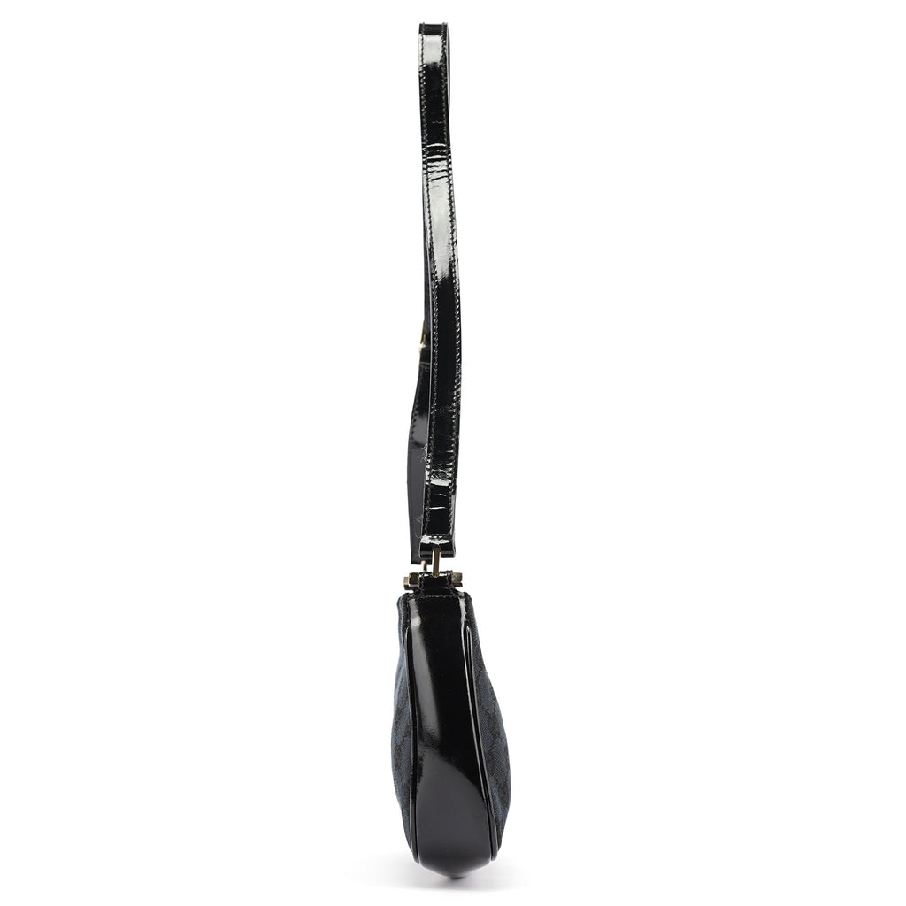 Black GG Patent Leather Shoulder Bag