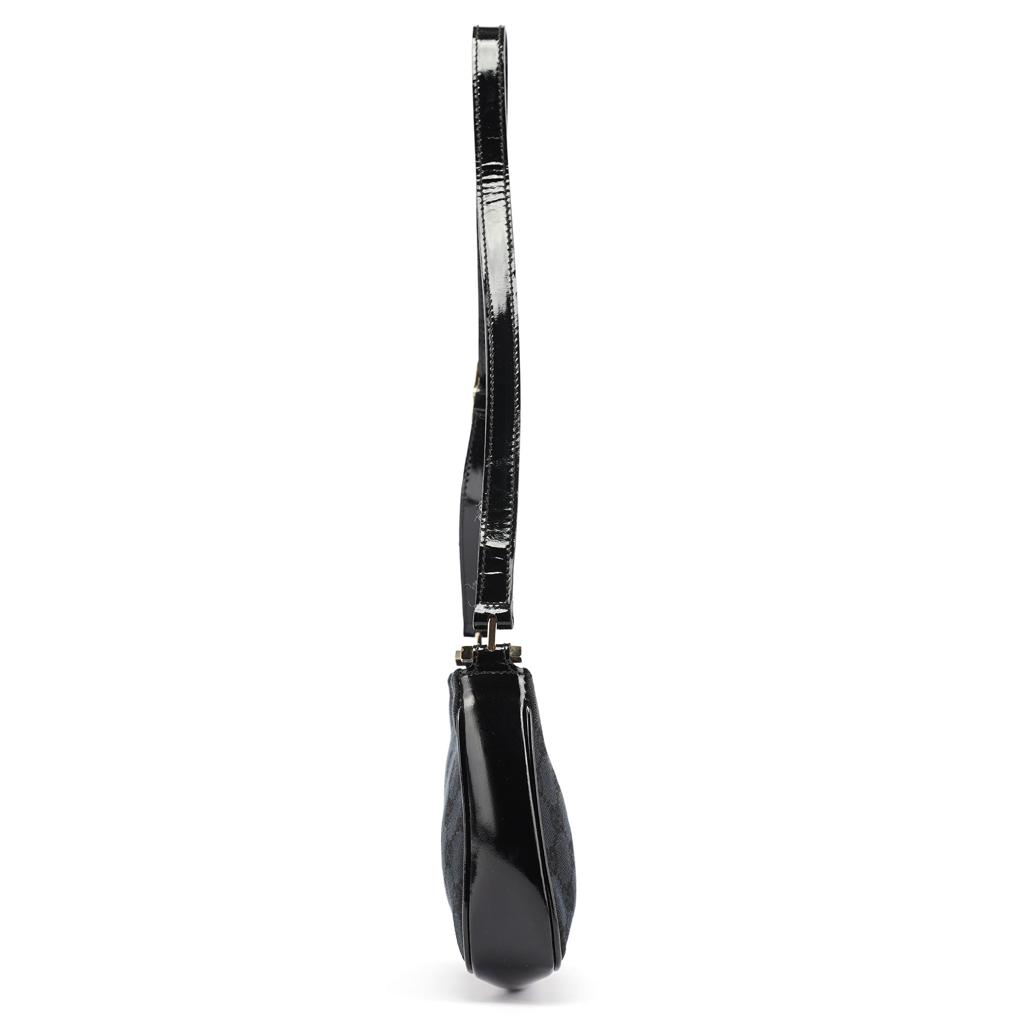 Black GG Patent Leather Shoulder Bag