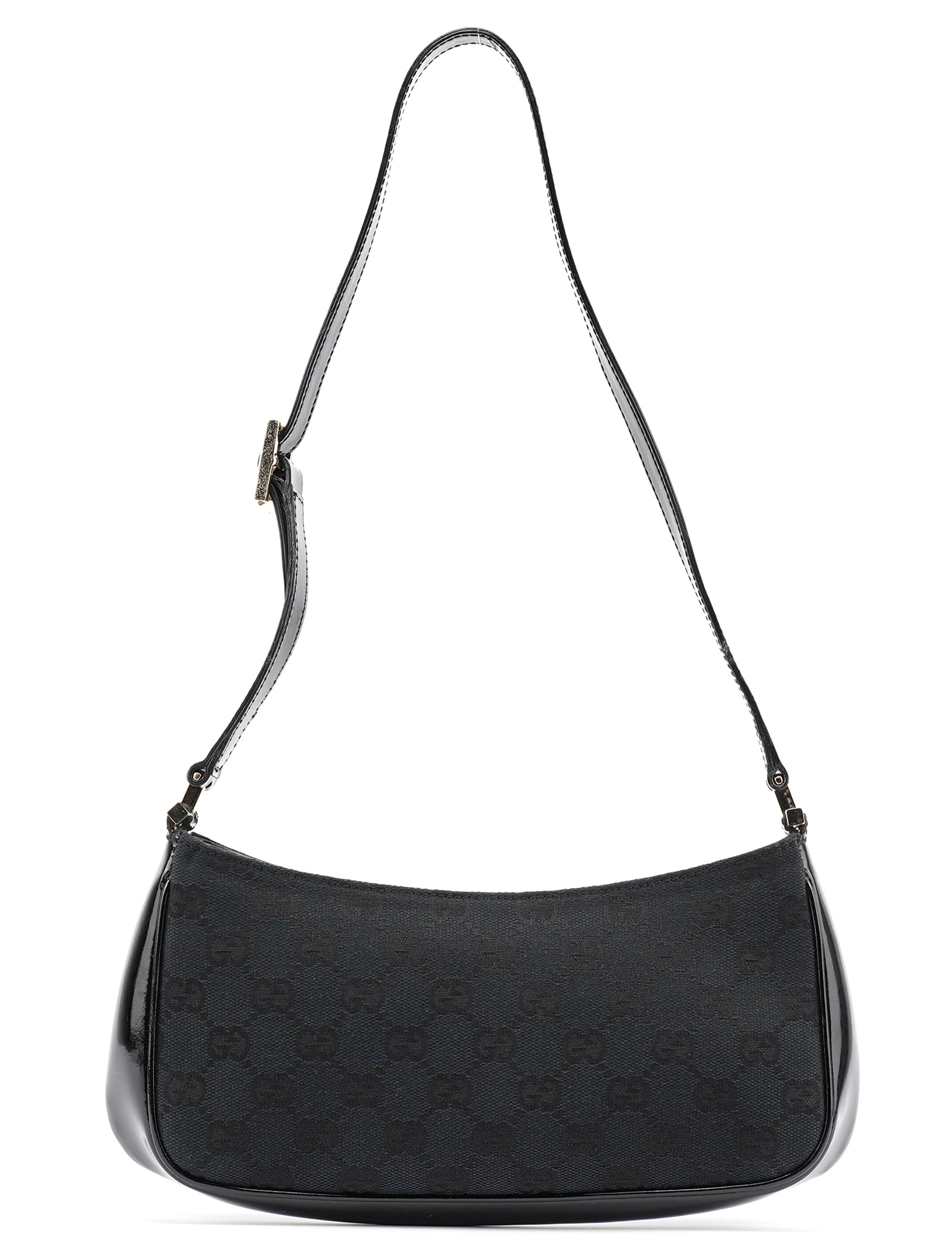 Black GG Patent Leather Shoulder Bag