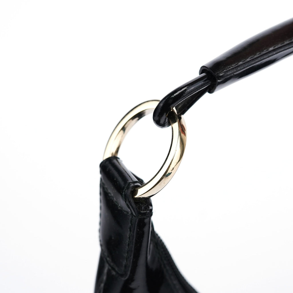 Black GG Patent Leather Shoulder Bag