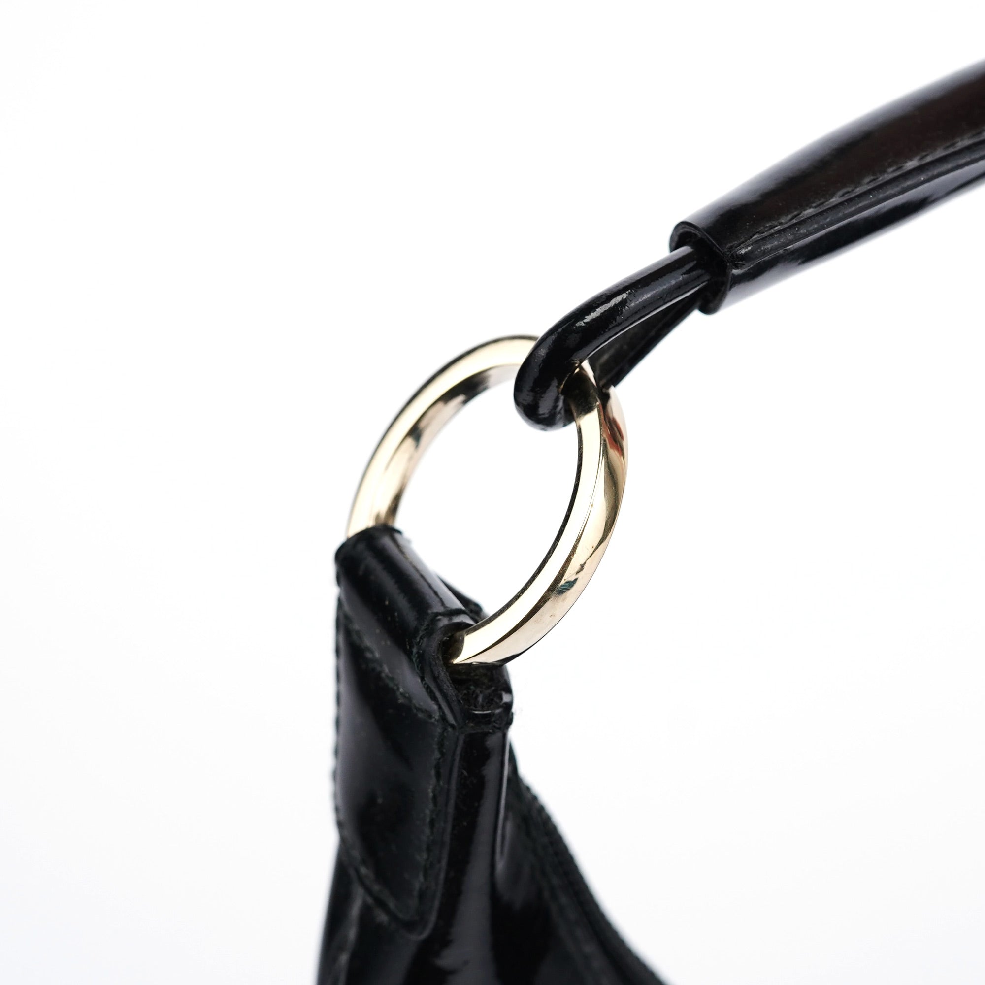Black GG Patent Leather Shoulder Bag