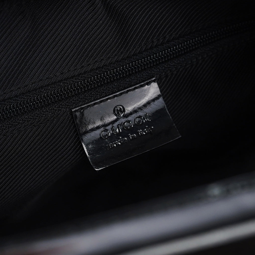 Black GG Patent Leather Shoulder Bag
