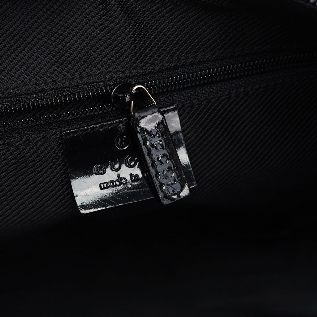 Black GG Patent Leather Shoulder Bag