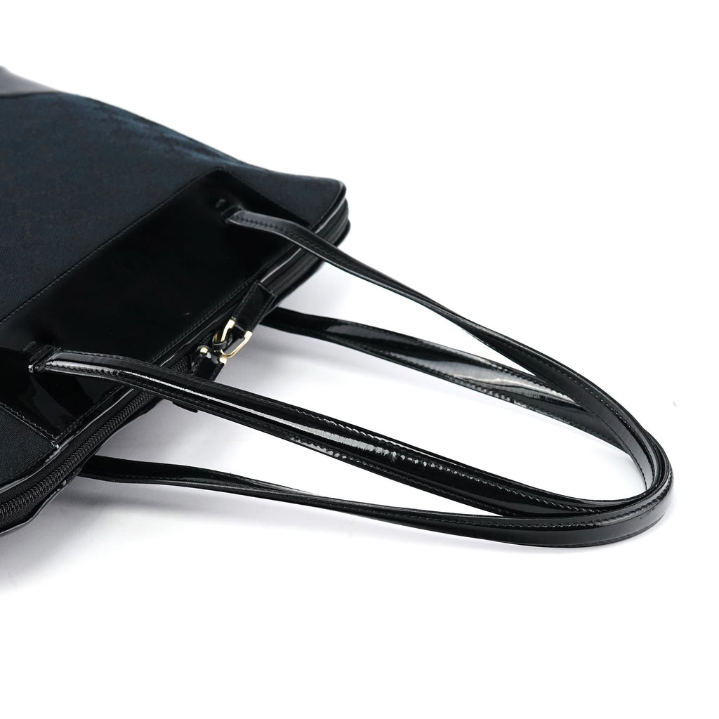 Black GG Patent Leather Tote Bag