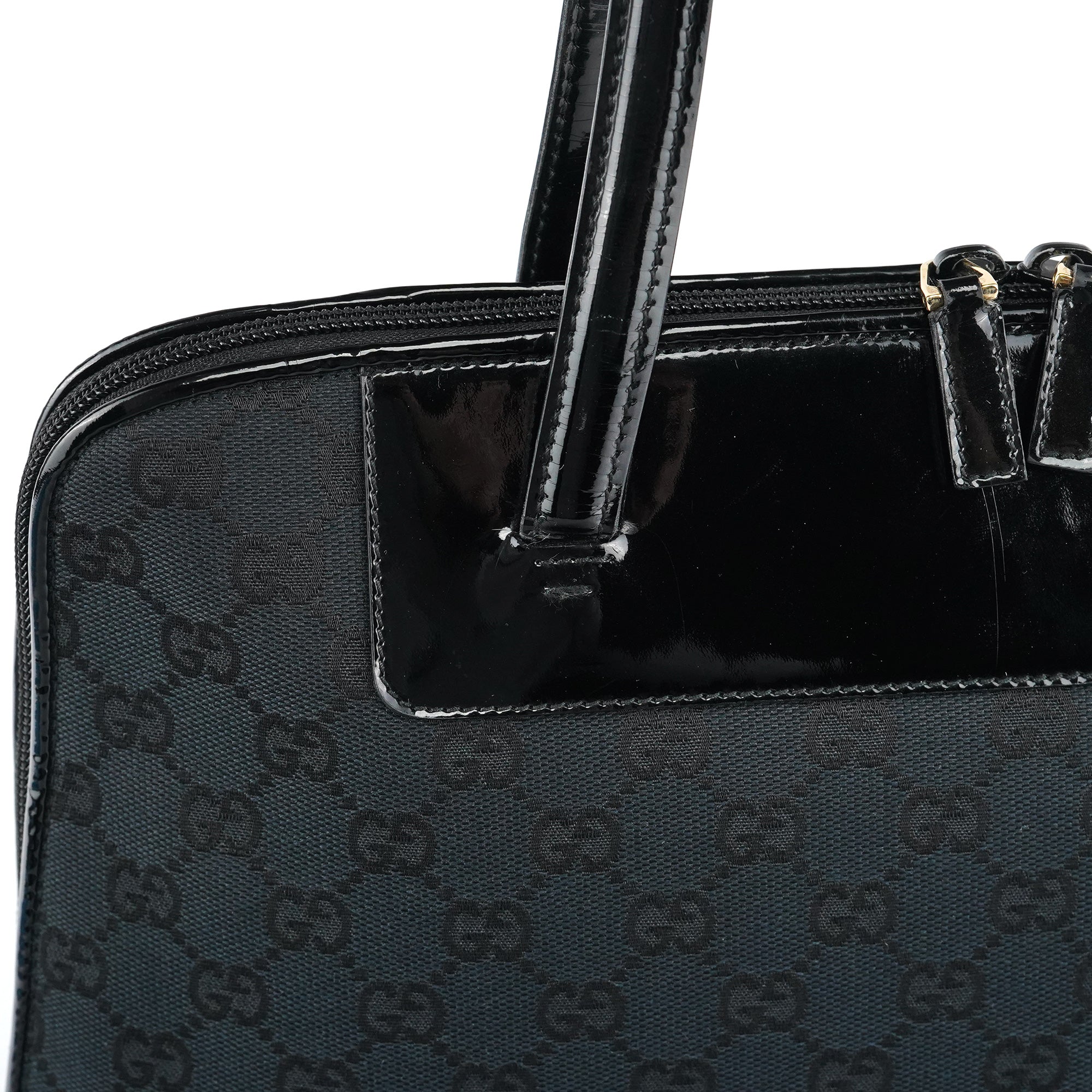 Black GG Patent Leather Tote Bag
