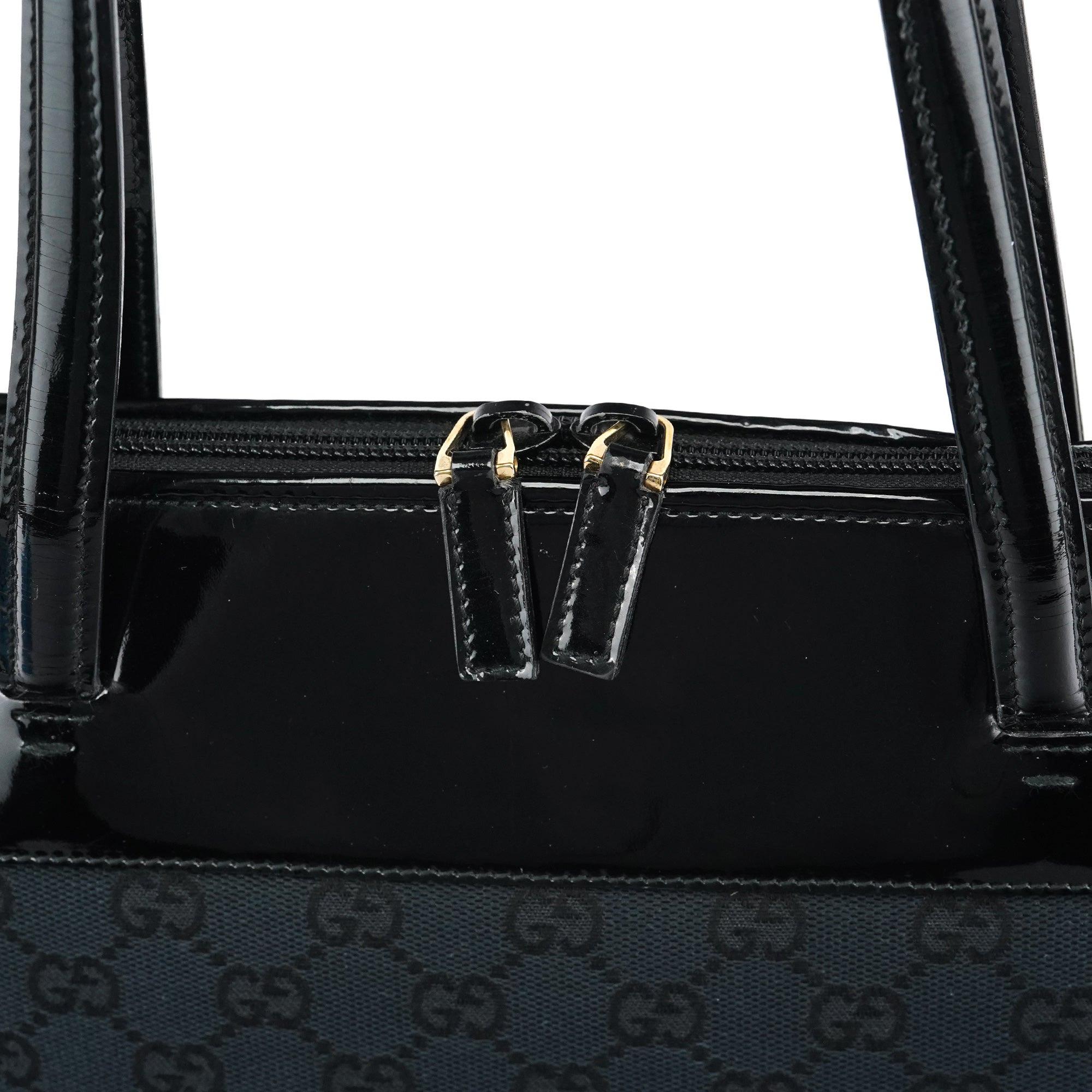 Black GG Patent Leather Tote Bag