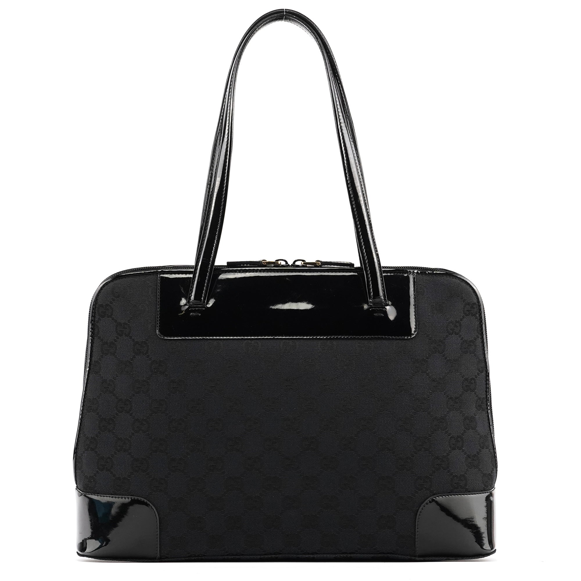 Black GG Patent Leather Tote Bag