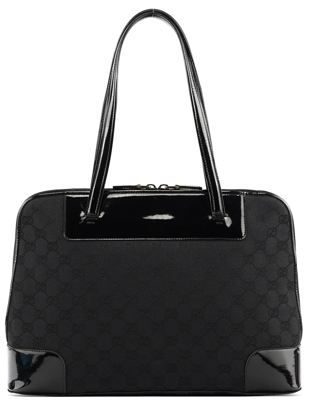 Black GG Patent Leather Tote Bag