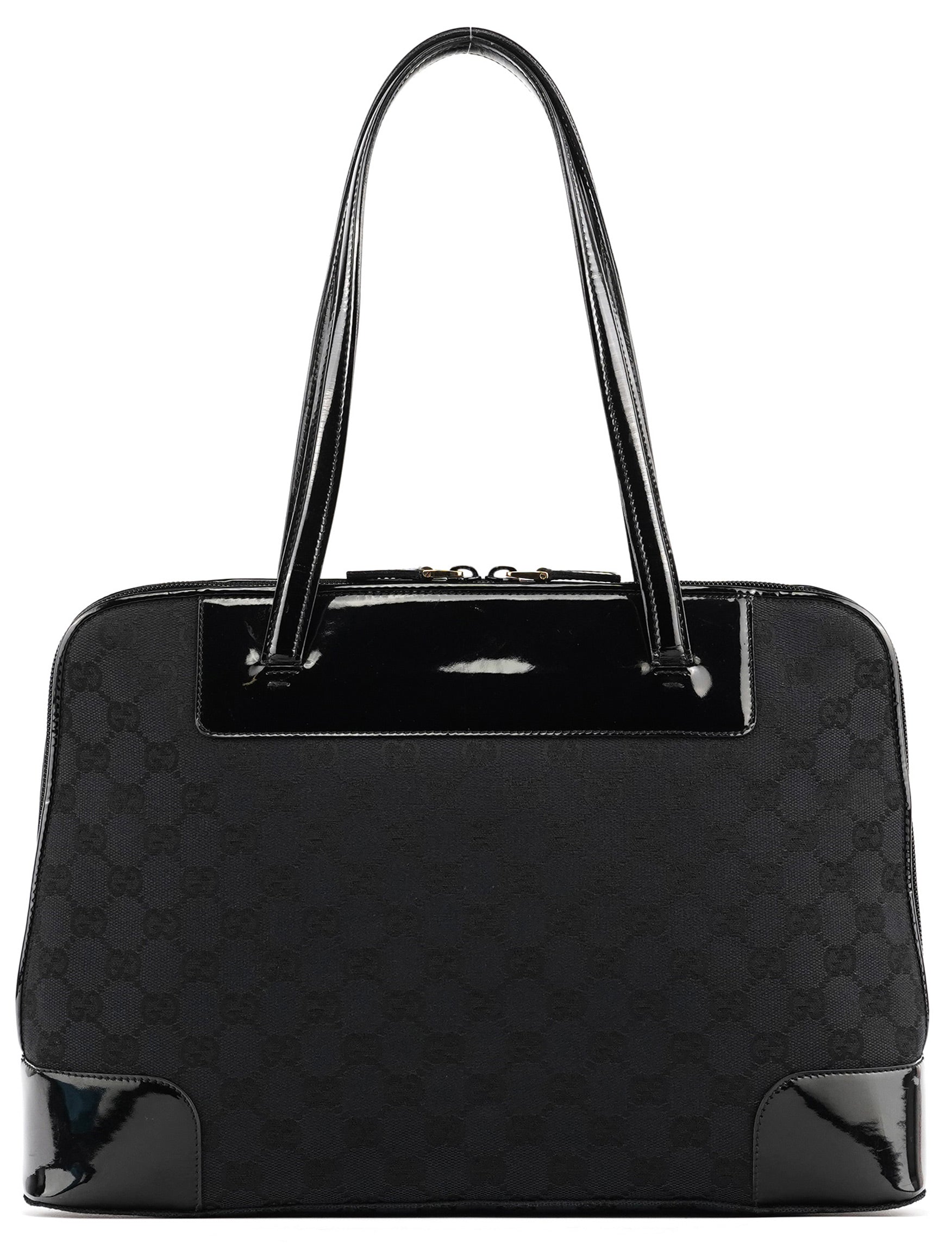Black GG Patent Leather Tote Bag