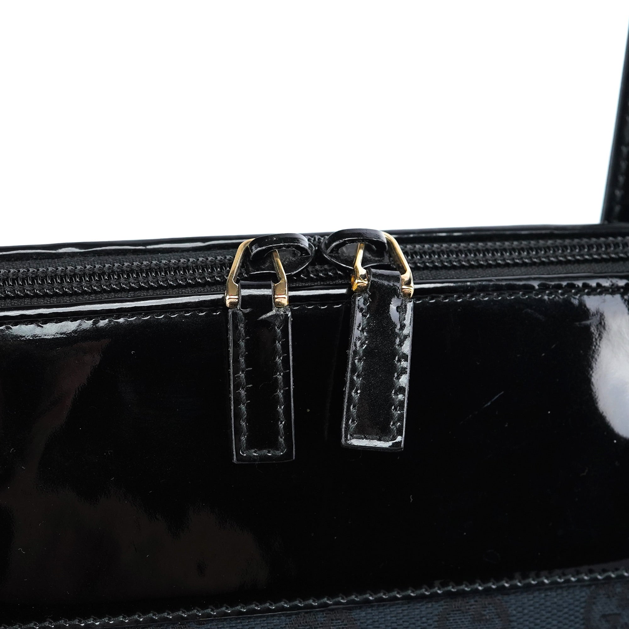 Black GG Patent Leather Tote Bag
