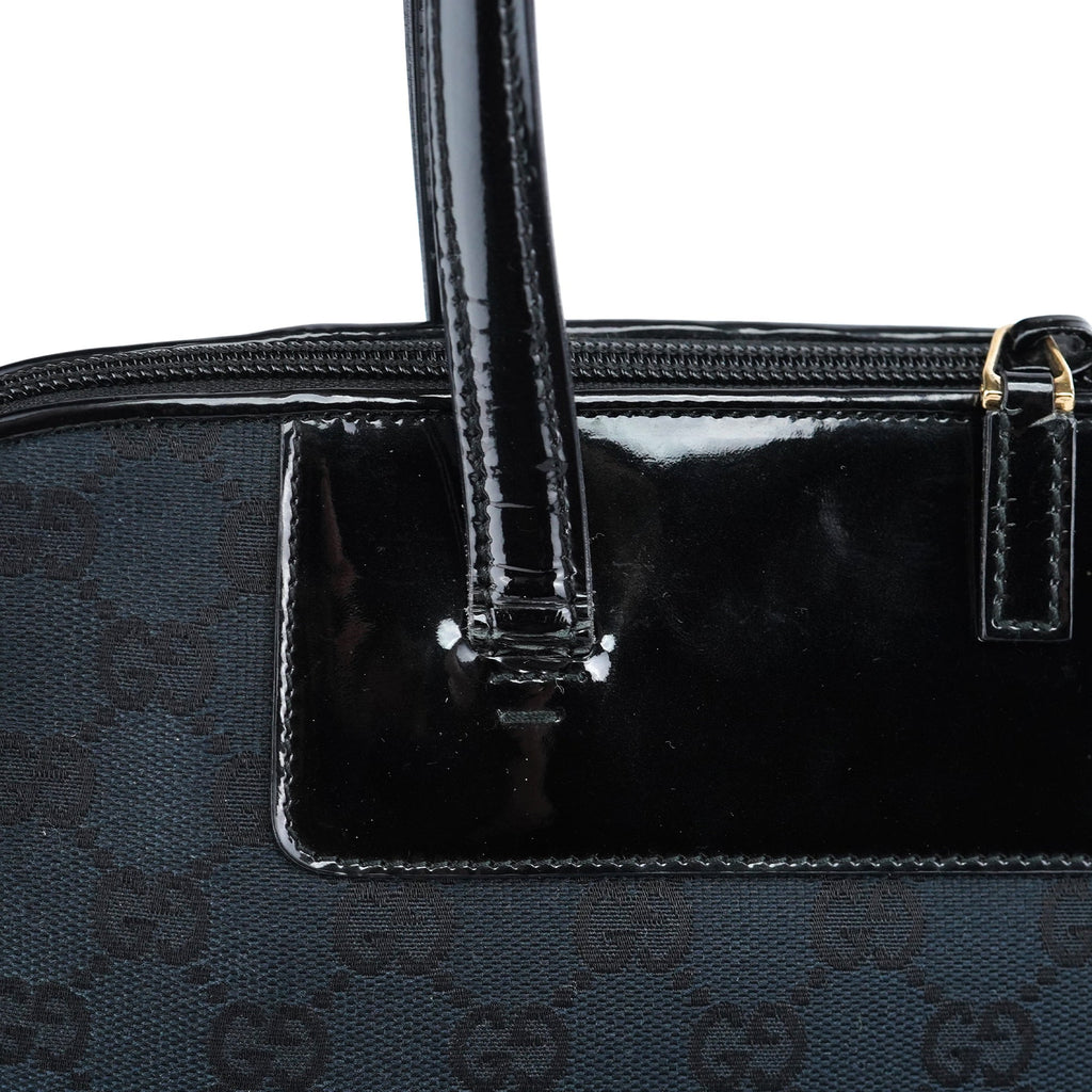 Black GG Patent Leather Tote Bag
