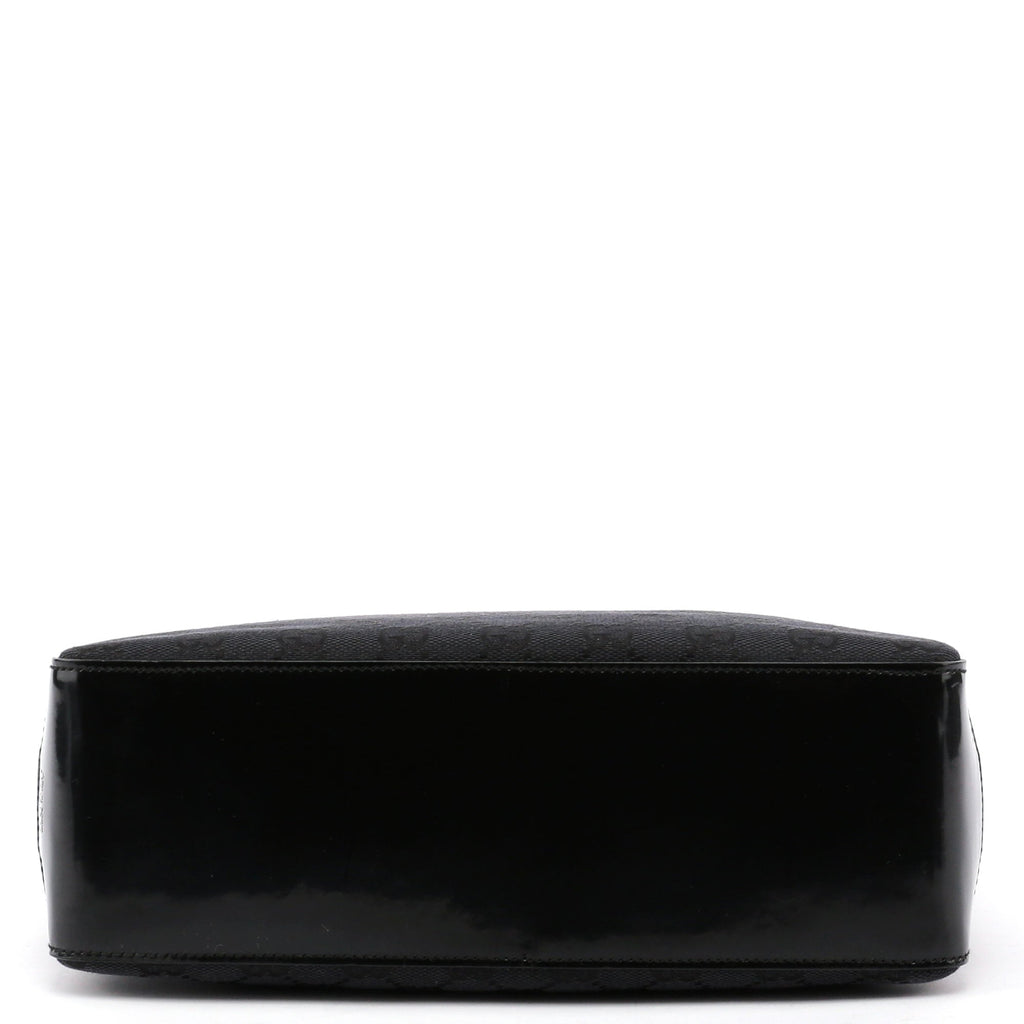 Black GG Plastic Top Handle Bag