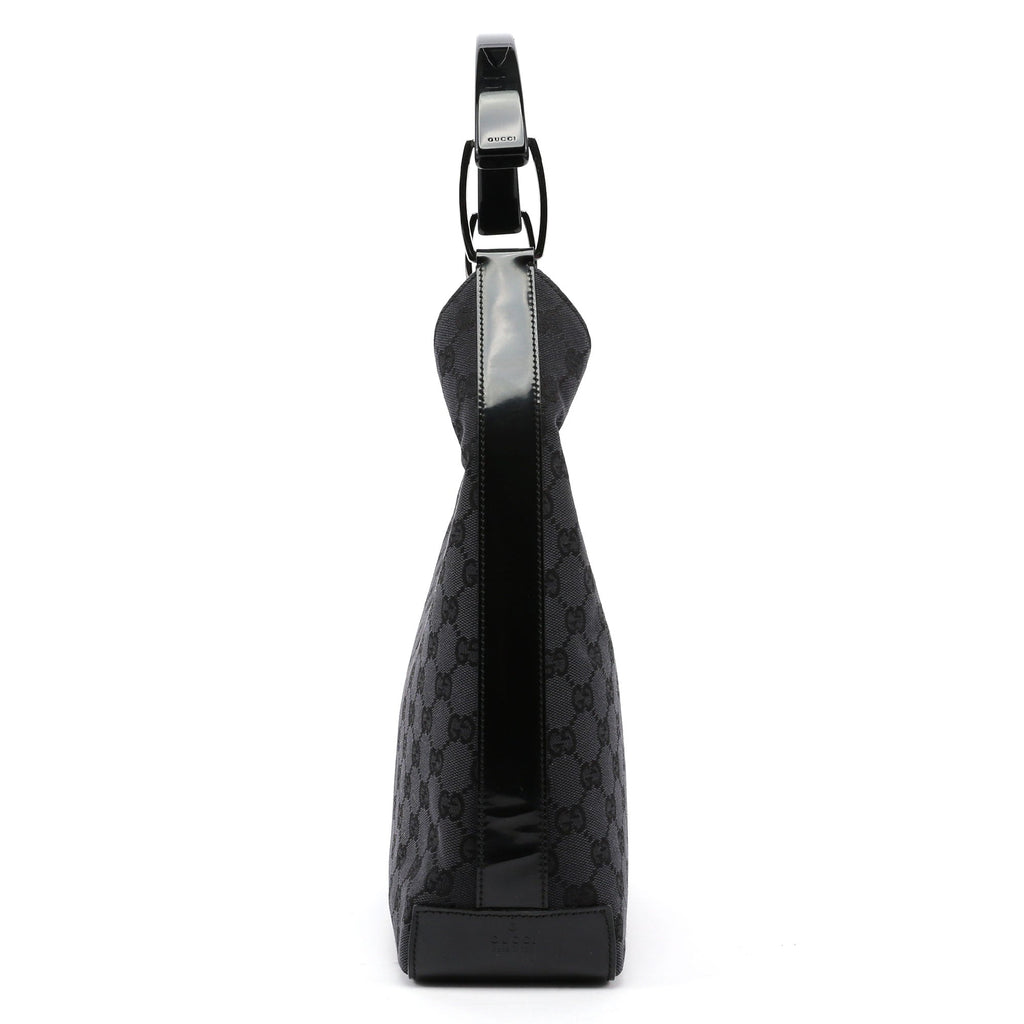 Black GG Plastic Top Handle Bag