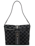 Black GG Suede Jackie Shoulder Bag