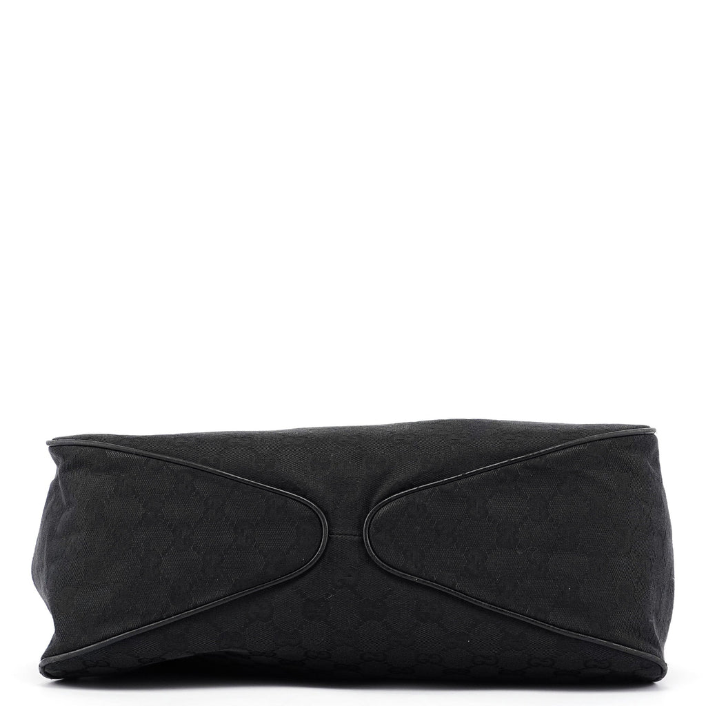 Black GG Wood Handle Shoulder Bag