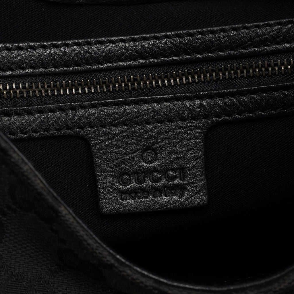 Black GG Wood Handle Shoulder Bag