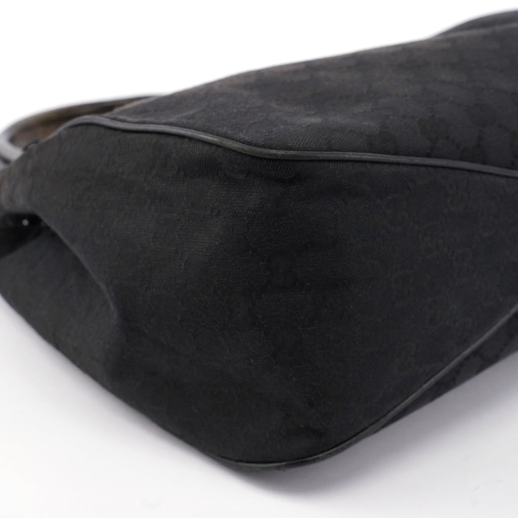 Black GG Wood Handle Shoulder Bag