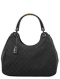 Black GG Wood Handle Shoulder Bag