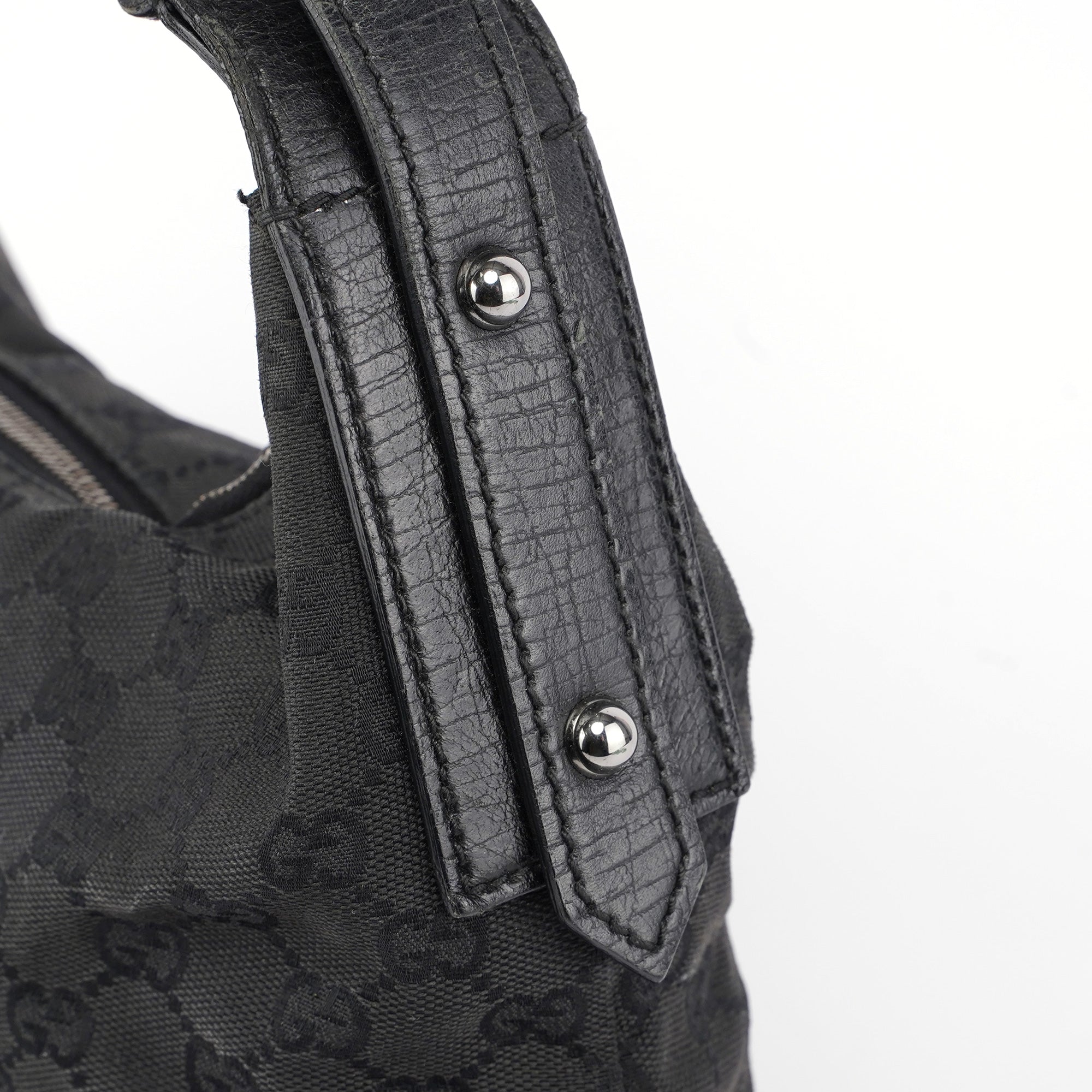Black Horsebit Hobo Shoulder Bag