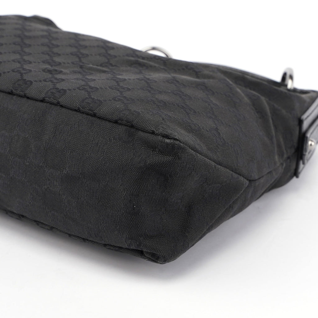 Black Horsebit Hobo Shoulder Bag