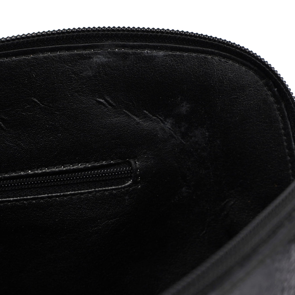 Black Leather Bamboo 2-Way Tote
