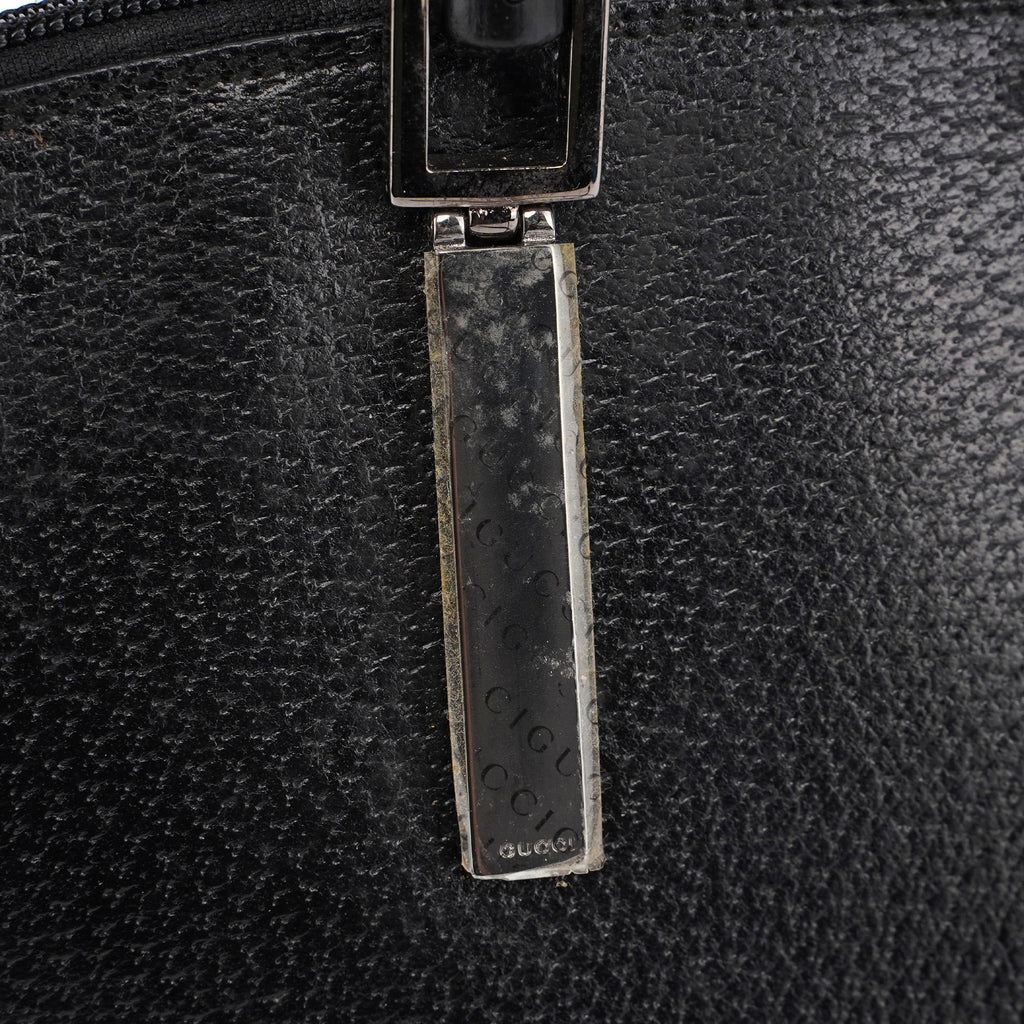 Black Leather Bamboo 2-Way Tote