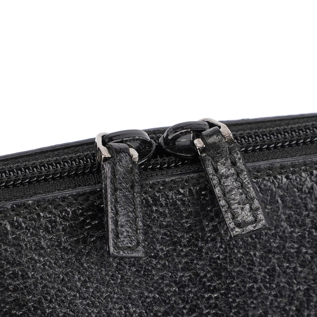 Black Leather Bamboo 2-Way Tote