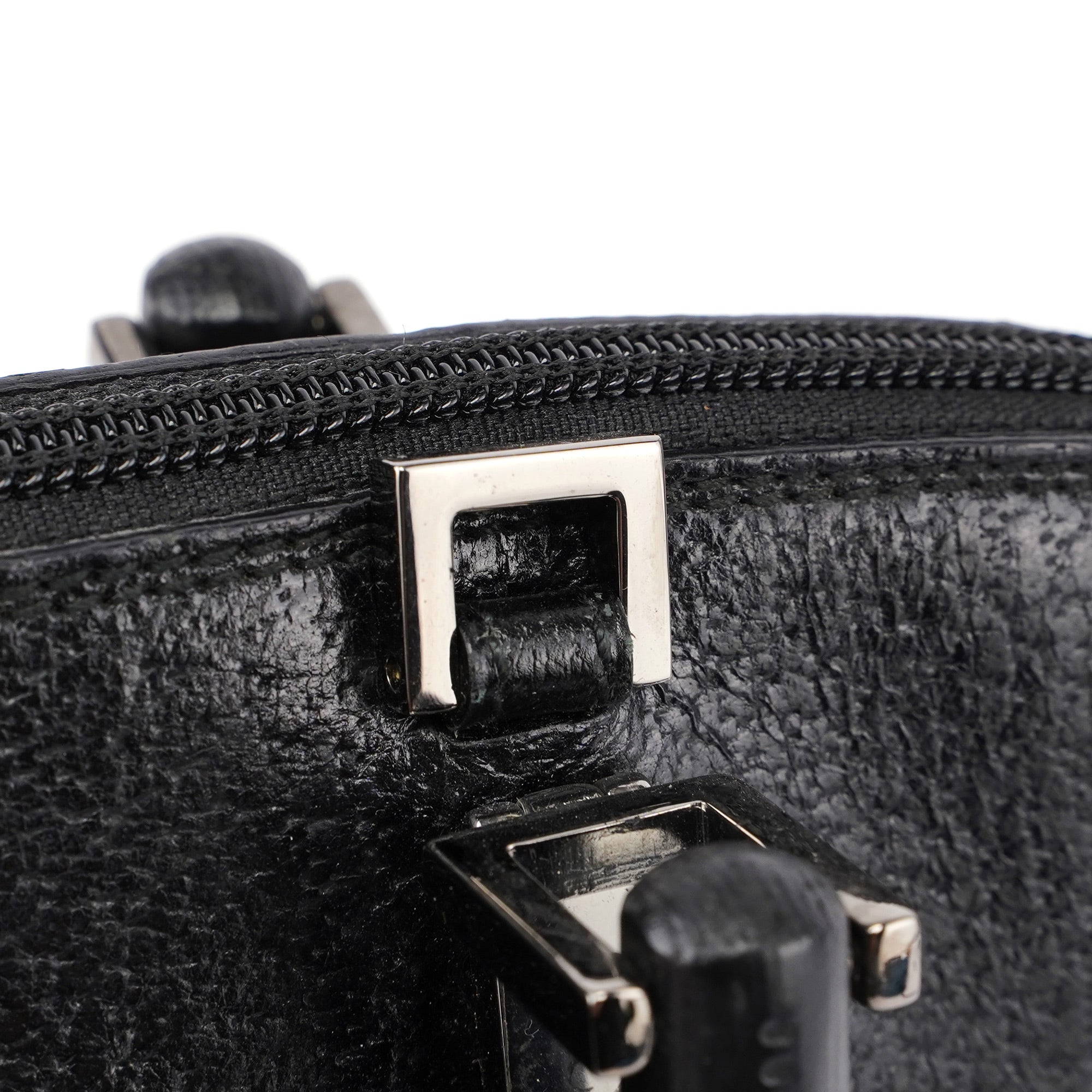 Black Leather Bamboo 2-Way Tote