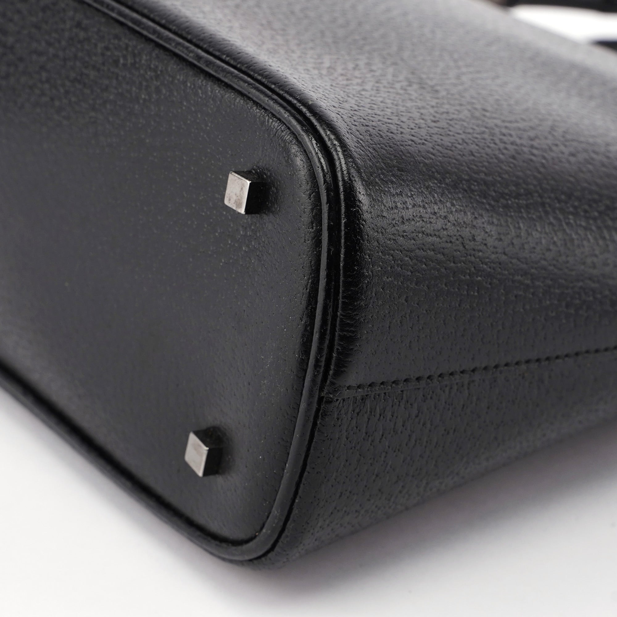 Black Leather Bamboo 2-Way Tote