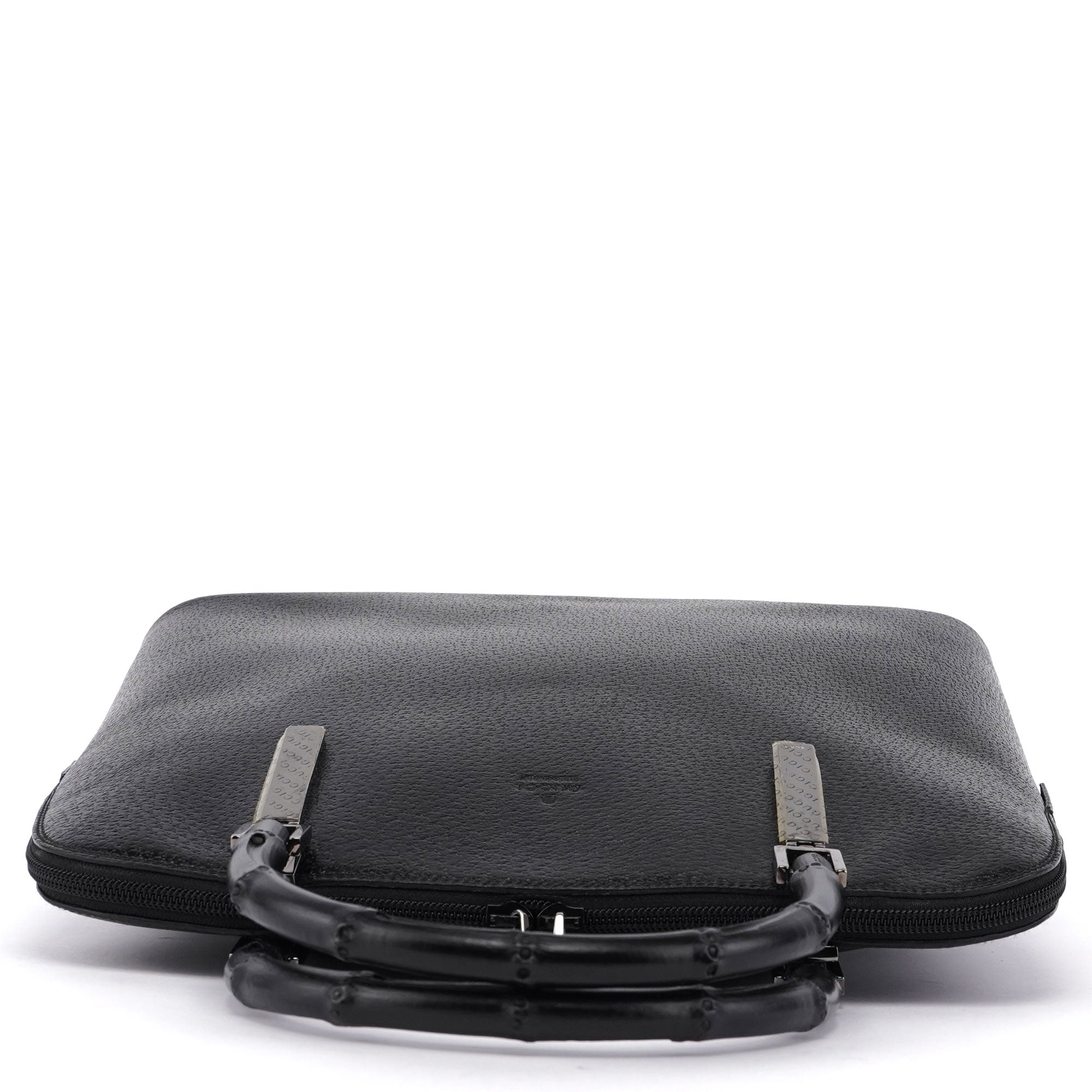 Black Leather Bamboo 2-Way Tote