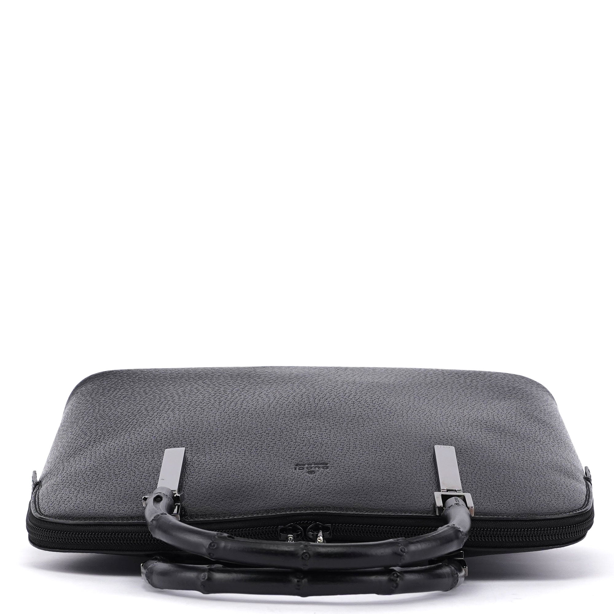 Black Leather Bamboo 2-Way Tote