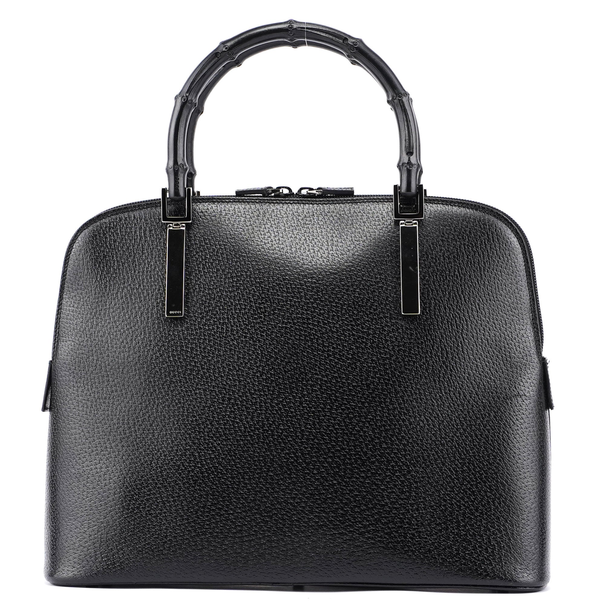 Black Leather Bamboo 2-Way Tote