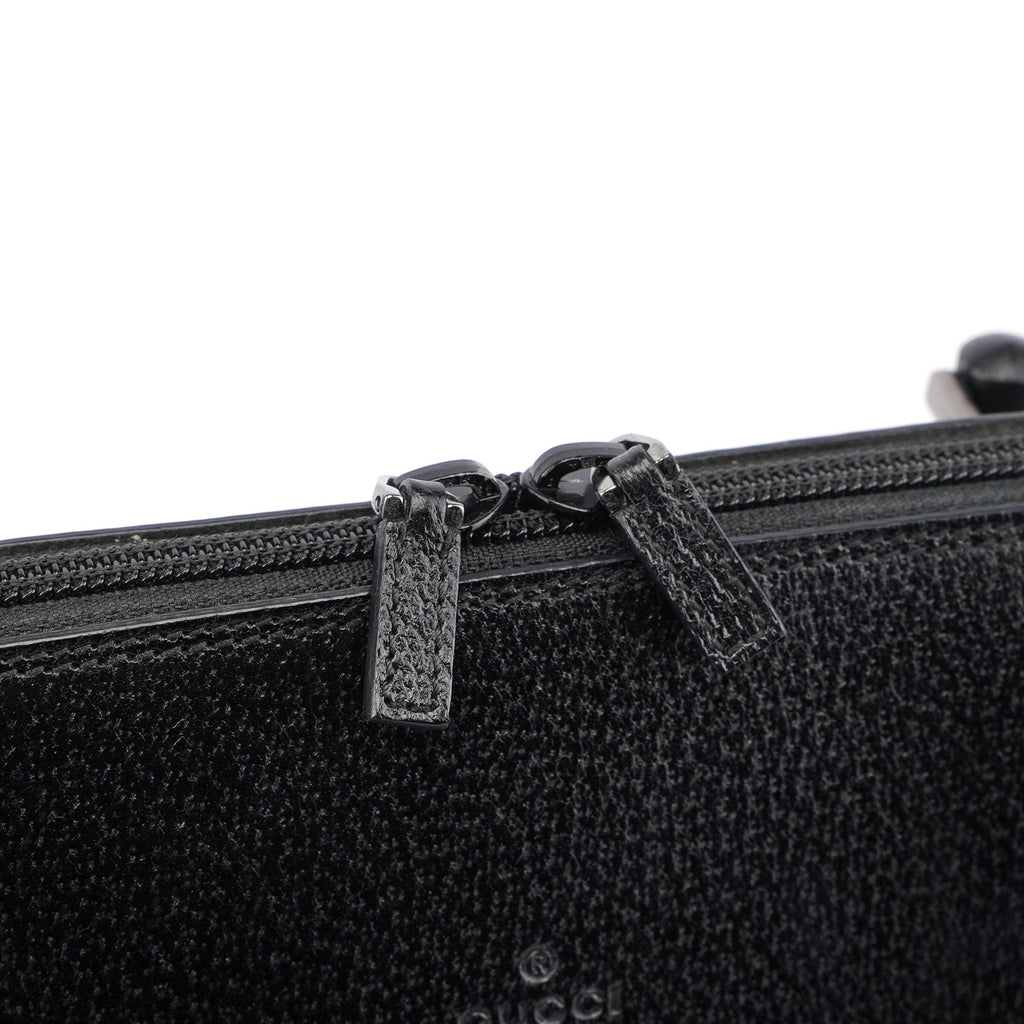 Black Leather Bamboo 2-Way Tote