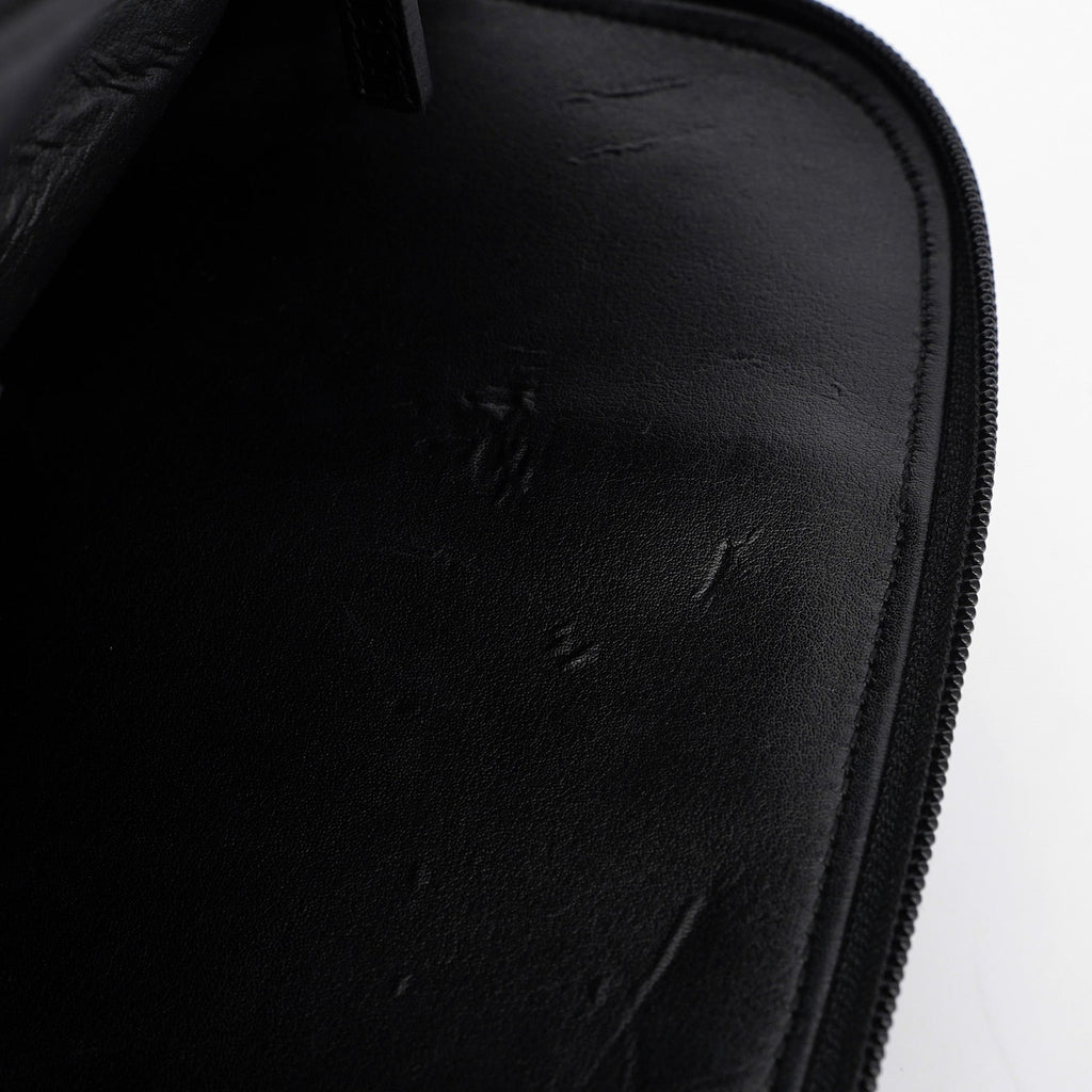 Black Leather Bamboo 2-Way Tote
