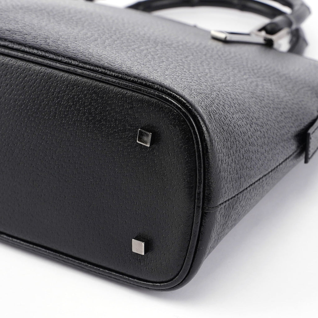 Black Leather Bamboo 2-Way Tote
