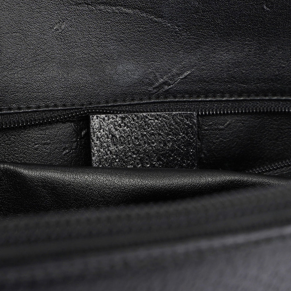 Black Leather Bamboo 2-Way Tote