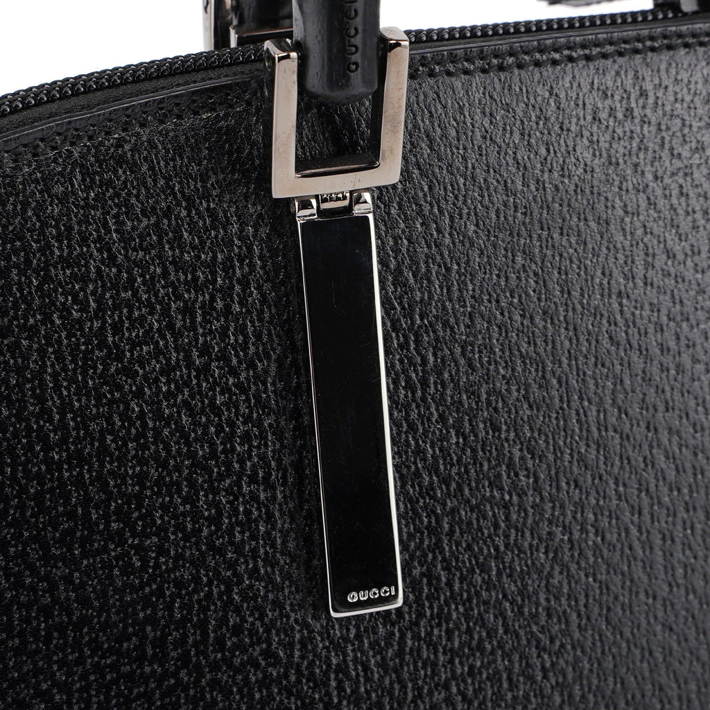 Black Leather Bamboo 2-Way Tote
